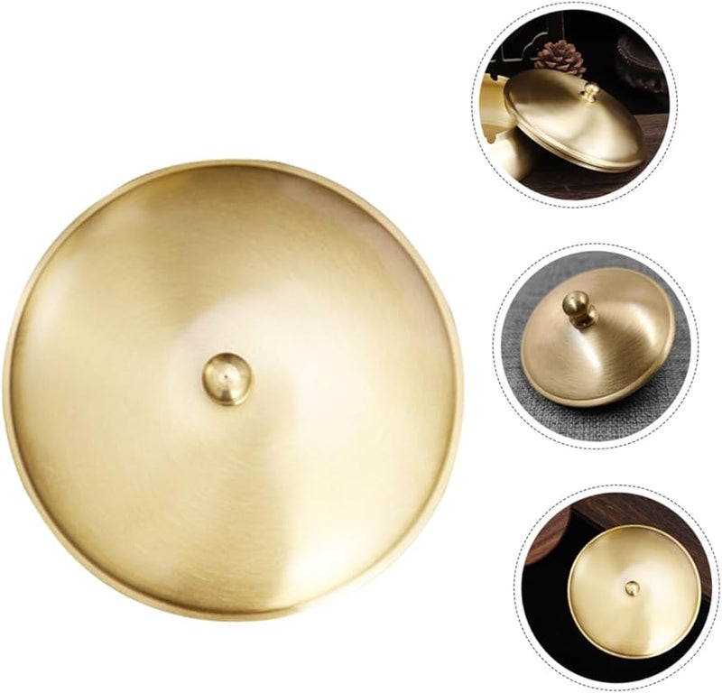 غطاء من النحاس لصينية الرماد الخالية من الدخان، غطاء مقاوم للرياح لعلبة التخزين المعدنية، ديكور للمنزل والشرفة - Image 4